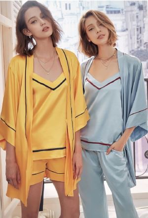 V-kaelusega daamide pidžaamad puuvillane armas ööpesu