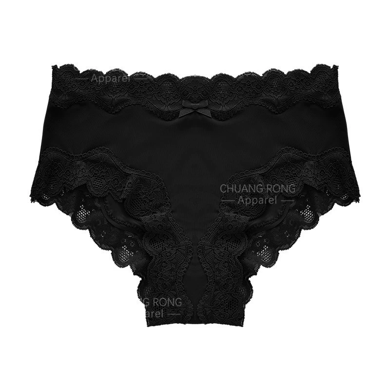 Bestseller Lace Trim Mid-Rise Panty Antibacterial Breathable Briefs Sexy & Comfortable Underwear For Daily Wear