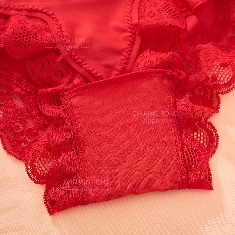 Bestseller Lace Trim Mid-Rise Panty Antibacterial Breathable Briefs Sexy & Comfortable Underwear For Daily Wear