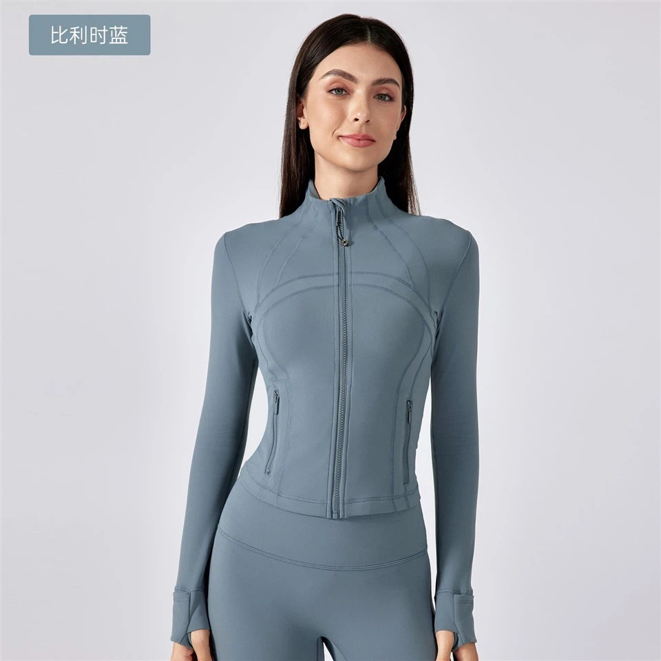 Women's Short Stand-Up Collar Yoga Jacket Slim Fit Slimming Fitness Outerwear